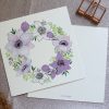 Florale Karte quadratisch mixed media