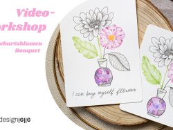 Video-Workshop „Geburtsblumenbouquet“ mit Anleitung, Vorlagen und Variation