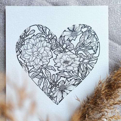 Illustration floral heart