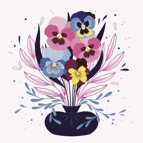 Stiefmütterchen-Bouquet